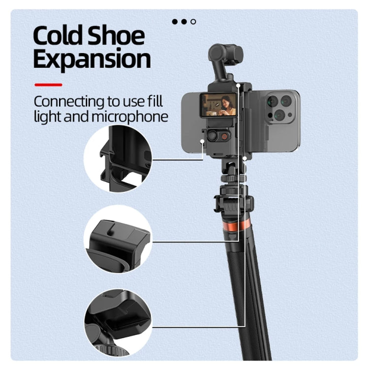 For DJI Osmo Pocket 3 Phone Holder Expansion Bracket With 3 Cold Shoe Port - Black