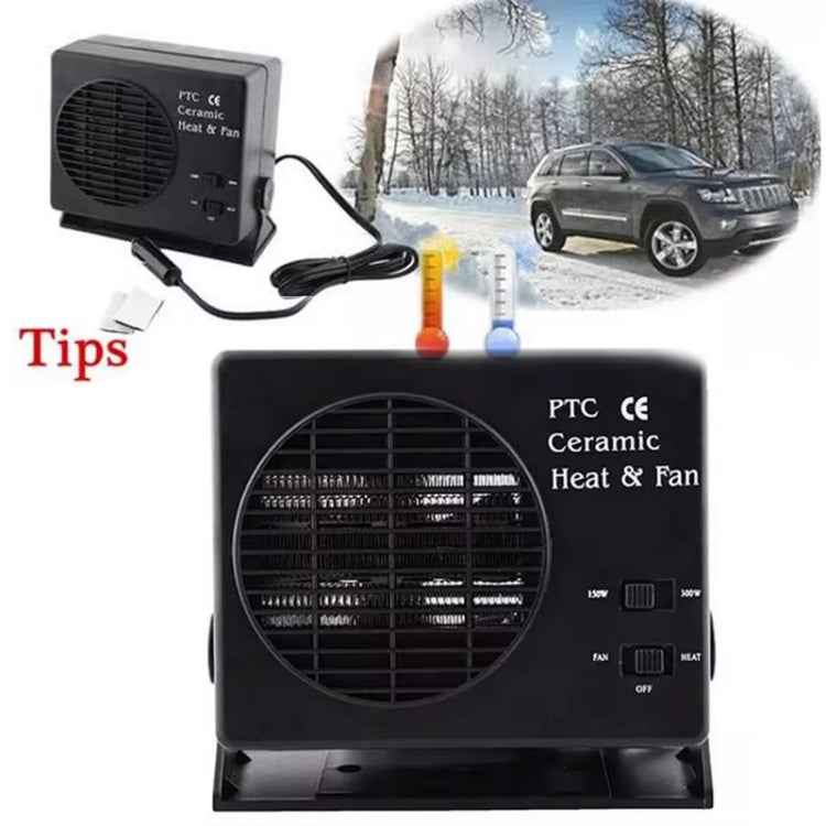 Car Heater Heating Fan Car Window Defroster - Black