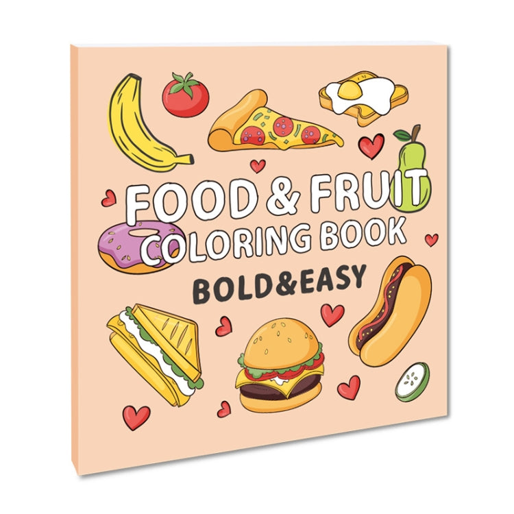 40 Sheets Cartoon Doodle Coloring Book Coloring Book for Children 4 Years and Older, Style: Food