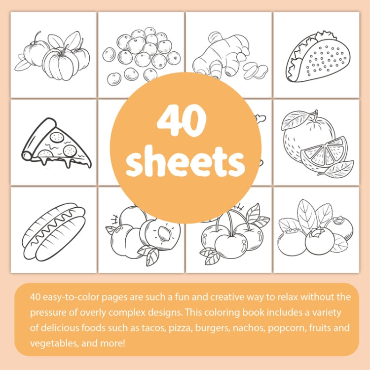 40 Sheets Cartoon Doodle Coloring Book Coloring Book for Children 4 Years and Older, Style: Animal World