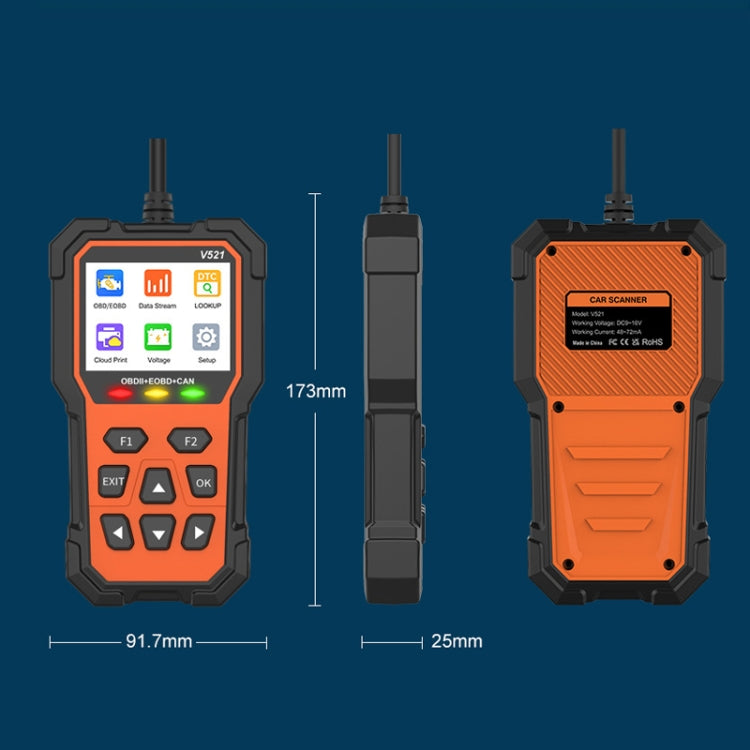 Multifunctional OBD Vehicle Fault Diagnostic Instrument Performance Test - Orange