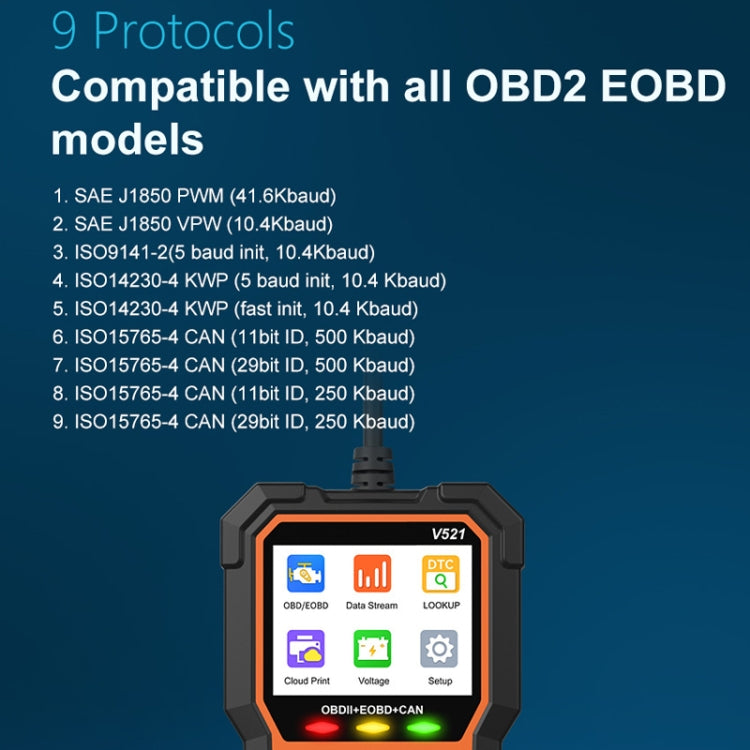 Multifunctional OBD Vehicle Fault Diagnostic Instrument Performance Test - Orange