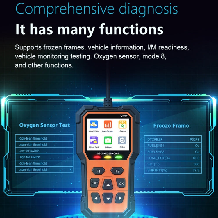 Multifunctional OBD Vehicle Fault Diagnostic Instrument Performance Test - Orange