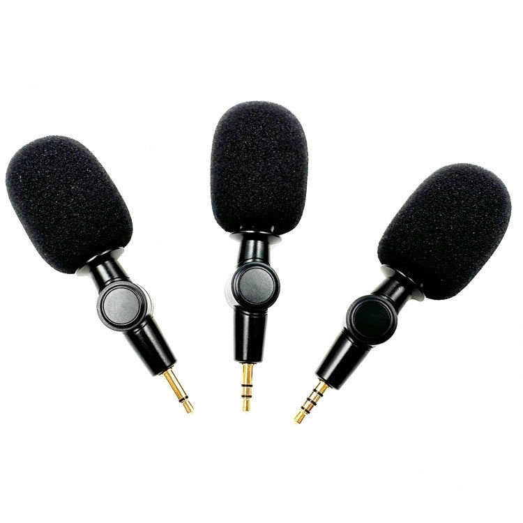 Mobile Phone Live Broadcast Microphone, Style: Pro 3.5 Straight Head 2-section Plug  - Sponge Cover