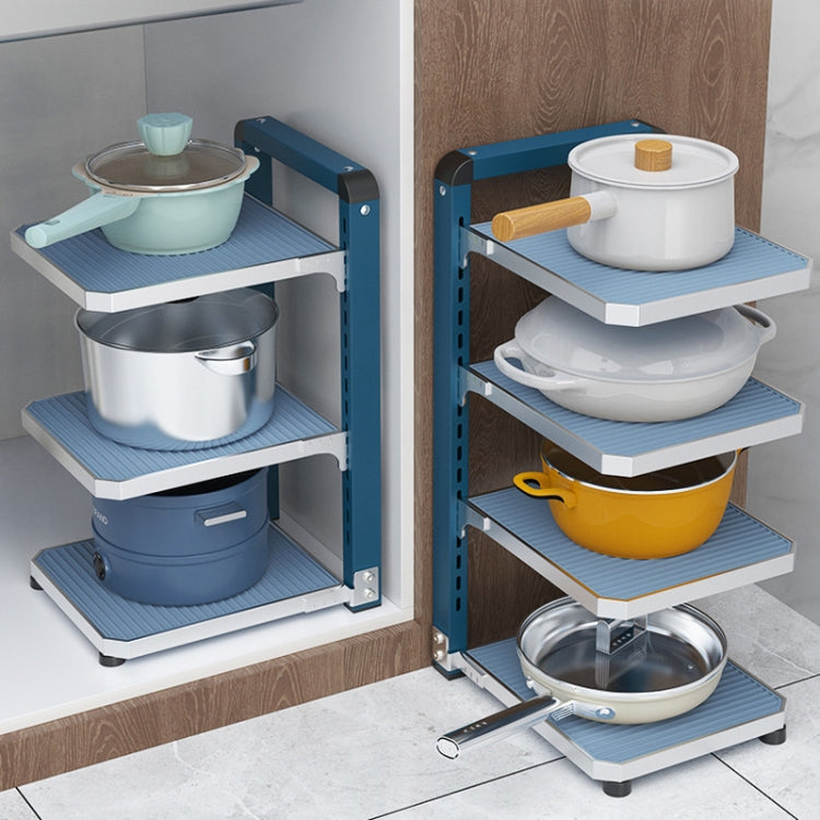 Adjustable Kitchen Pot Rack Household Multifunctional Folding Organizer, Style: 2 Layers