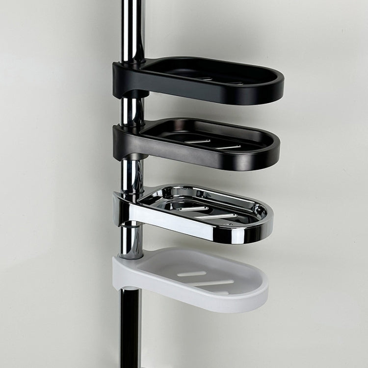 Household Bathroom Shower Soap Holder Laboratory Drainage Organizer, Style: Matte Black