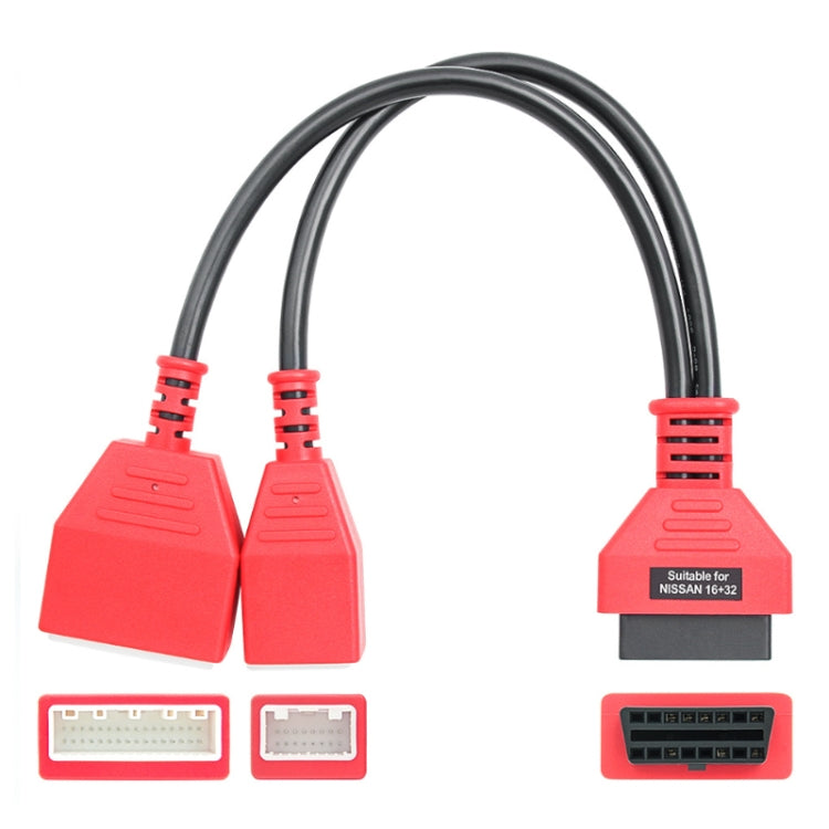 16+32 PIN OBD Gateway Adapter For Nissan - Red