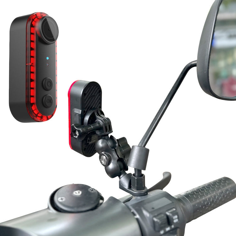 Bike Warning Tail Light 1080P WiFi Camera Recorder Waterproof Bicycle Rear Light for Riding Cycling, Spec: Rearview Mirror Mount
