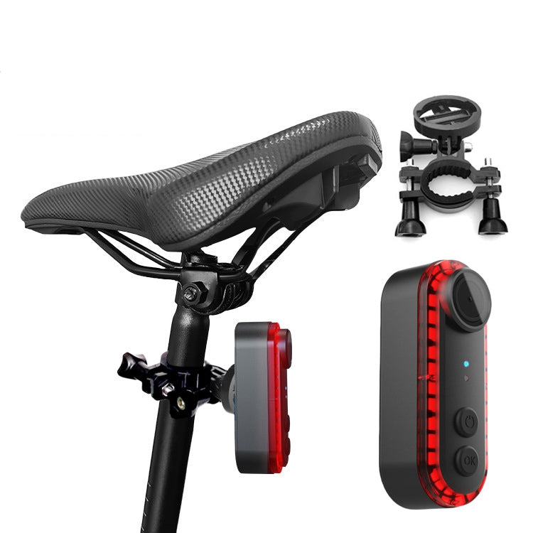 Bike Warning Tail Light 1080P WiFi Camera Recorder Waterproof Bicycle Rear Light for Riding Cycling, Spec: Saddle Tube Mount