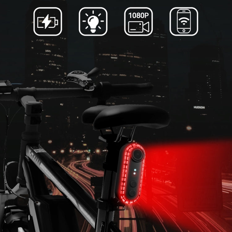 Bike Warning Tail Light 1080P WiFi Camera Recorder Waterproof Bicycle Rear Light for Riding Cycling, Spec:  Clamp Mount