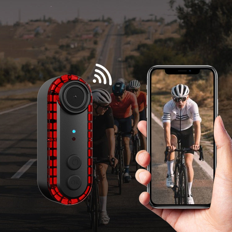 Bike Warning Tail Light 1080P WiFi Camera Recorder Waterproof Bicycle Rear Light for Riding Cycling, Spec: Rotate Mount