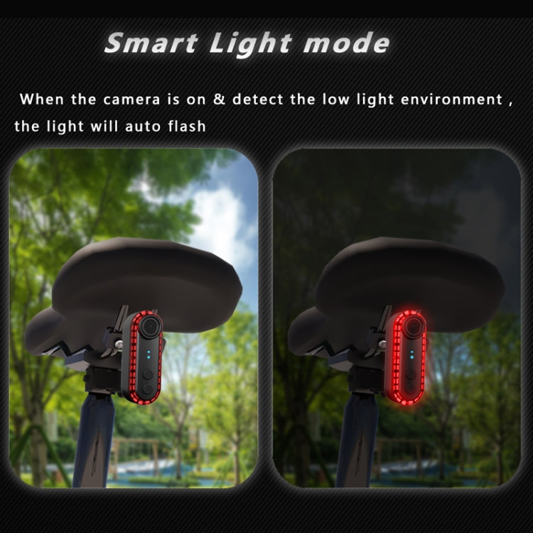 Bike Warning Tail Light 1080P WiFi Camera Recorder Waterproof Bicycle Rear Light for Riding Cycling, Spec: Strap Mount
