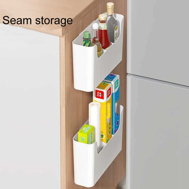 Small Kitchen Cabinet Door Cling Film Organizer Household Wall Mounted Refrigerator Side Shelf