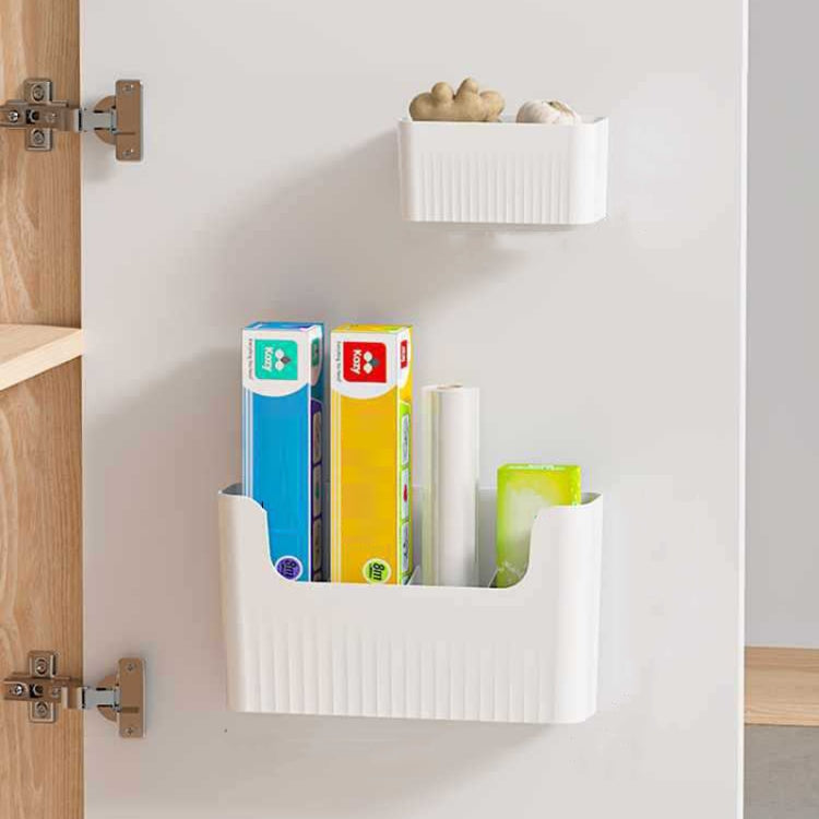 Large Kitchen Cabinet Door Cling Film Organizer Household Wall Mounted Refrigerator Side Shelf