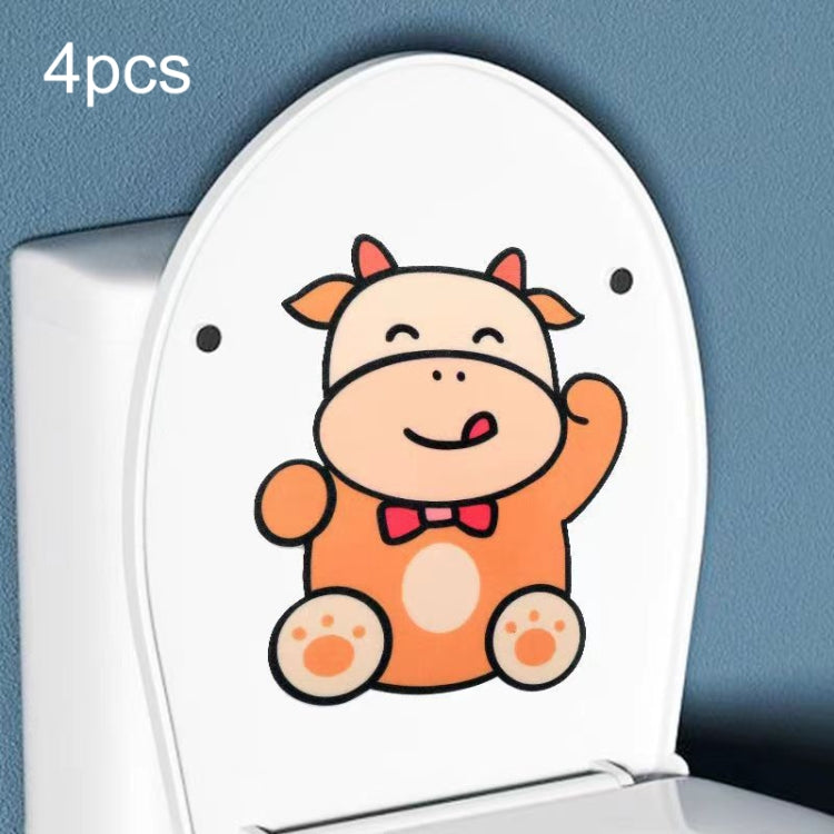 4pcs Bathroom Toilet Deodorant Stickers Felt Cute Cartoon Aromatherapy Decorative Wall Stickers, Size: 22x18cm