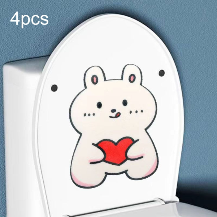 4pcs Bathroom Toilet Deodorant Stickers Felt Cute Cartoon Aromatherapy Decorative Wall Stickers, Size: 22x18cm
