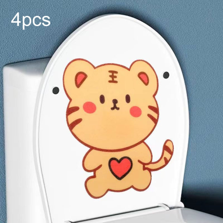 4pcs Bathroom Toilet Deodorant Stickers Felt Cute Cartoon Aromatherapy Decorative Wall Stickers, Size: 22x18cm