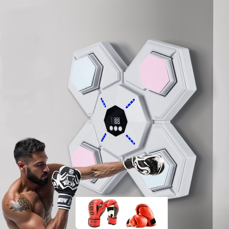 Bluetooth Music Boxing Machine Countable Rechargeable Fitness Equipment With Adult & Child Gloves Pink Blue