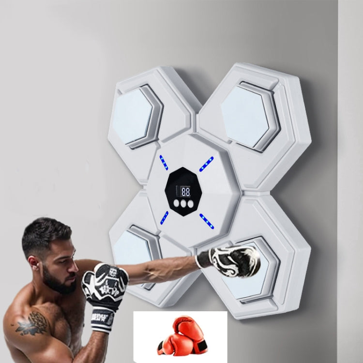 Bluetooth Music Boxing Machine Countable Rechargeable Fitness Equipment With Child Gloves Blue