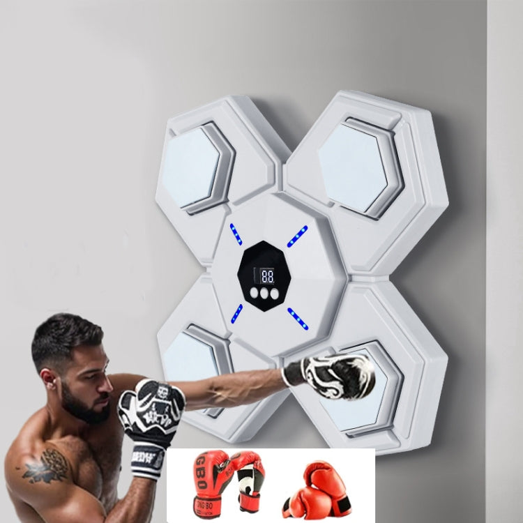 Bluetooth Music Boxing Machine Countable Rechargeable Fitness Equipment With Adult & Child Gloves Blue