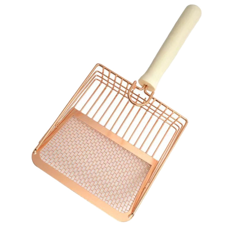 Metal Cat Litter Scoop Partition Filter Shovel Pet Care Cleaning Tool, Color: Square Rose Gold