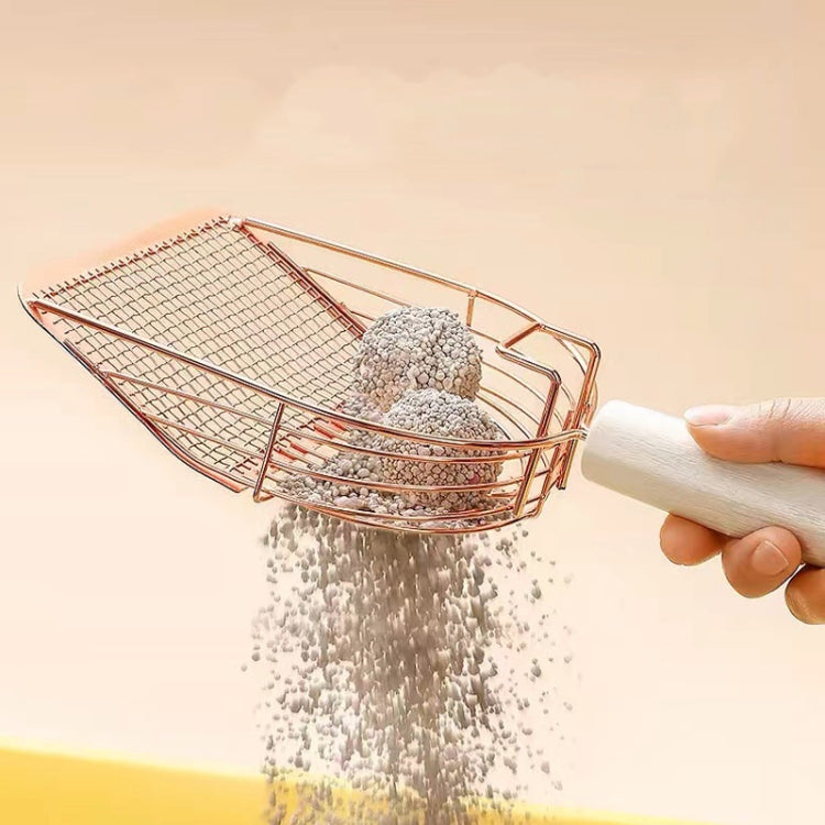 Metal Cat Litter Scoop Partition Filter Shovel Pet Care Cleaning Tool, Color: Round Silver