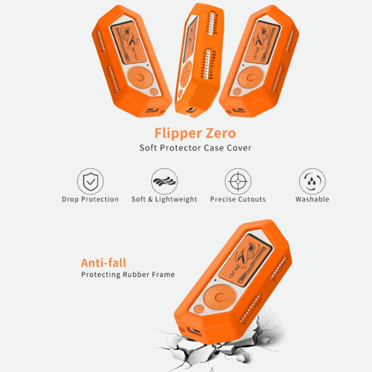 For Flipper Zero Electronic Pet Silicone Full-Cover Protective Case - Orange