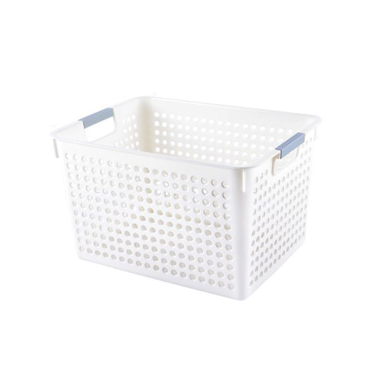 Plastic Storage Basket Desktop Sundry Organizer Frame Toys Kitchen Snacks Storage Box, Style: Deep Small White