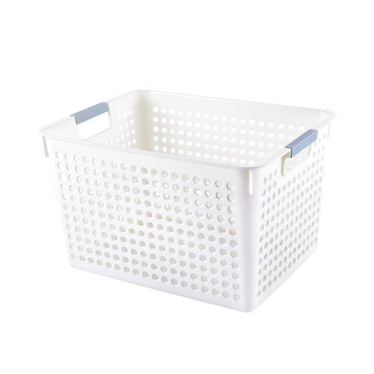 Plastic Storage Basket Desktop Sundry Organizer Frame Toys Kitchen Snacks Storage Box, Style: Deep Medium White