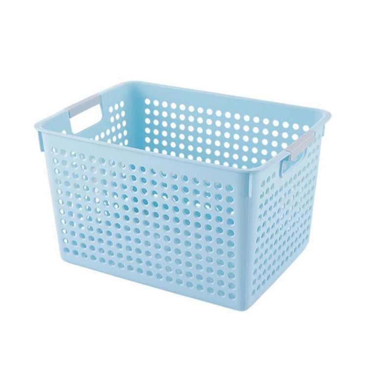 Plastic Storage Basket Desktop Sundry Organizer Frame Toys Kitchen Snacks Storage Box, Style: Deep Medium Blue