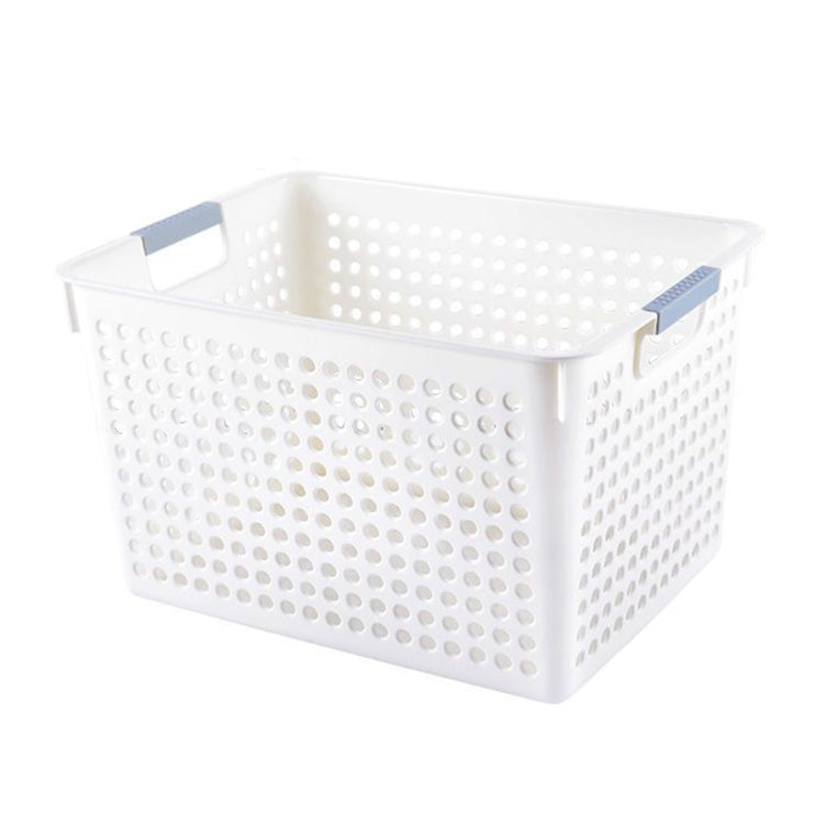 Plastic Storage Basket Desktop Sundry Organizer Frame Toys Kitchen Snacks Storage Box, Style: Deep Large White