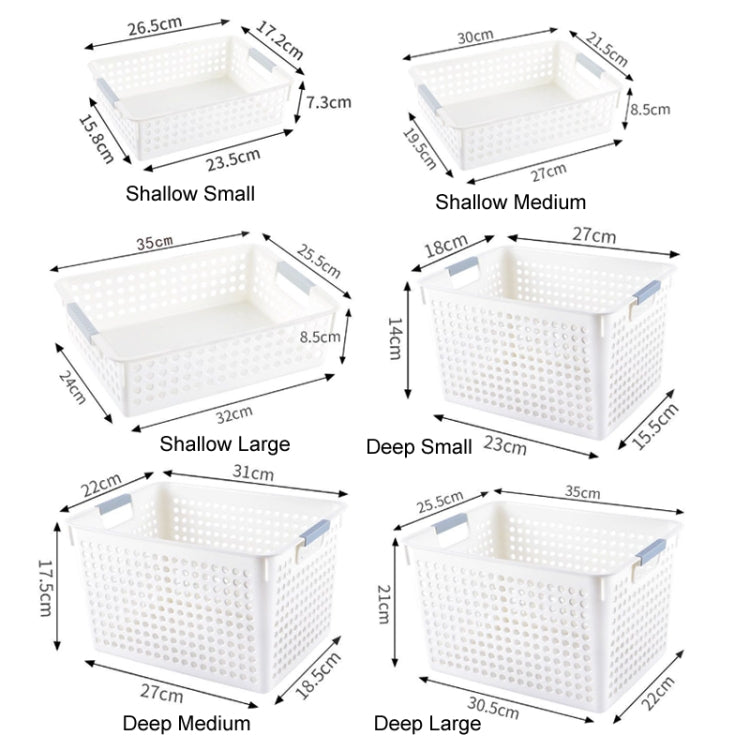 Plastic Storage Basket Desktop Sundry Organizer Frame Toys Kitchen Snacks Storage Box, Style: Deep Large Blue