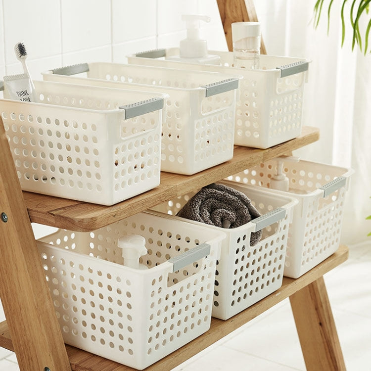 Plastic Storage Basket Desktop Sundry Organizer Frame Toys Kitchen Snacks Storage Box, Style: Deep Large Blue
