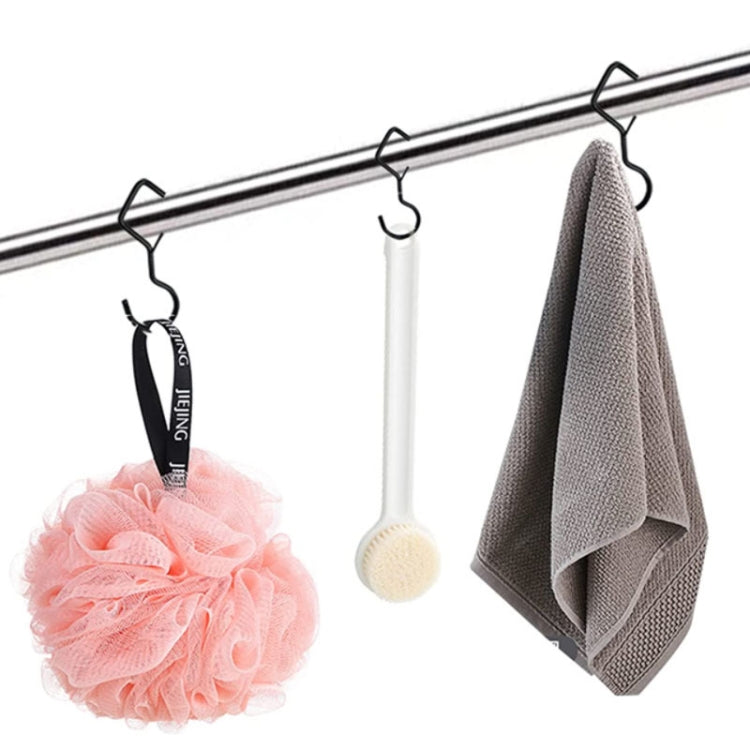 2pcs Household S Hooks For Hanging Metal Windproof Hooks With Safety Buckle, Color: Black