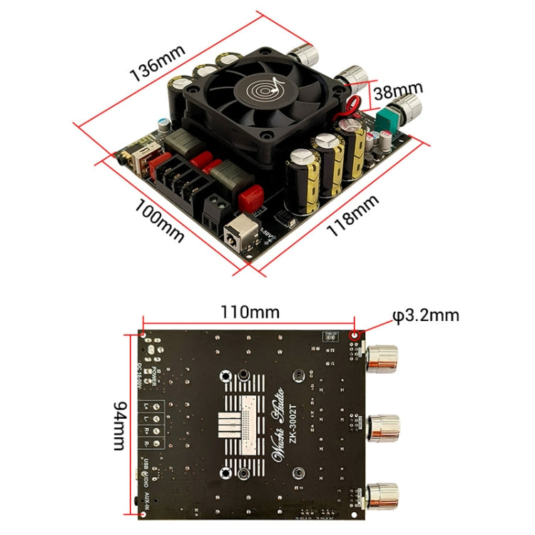 HIFI Dual-Channel High-Power TPA3255 Digital Amplifier Board - Split Type
