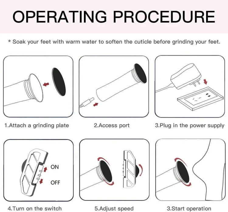 Electric Foot Grinder Calluses Dead Skin Remover With 60pcs Replaceable Sandpaper Discs EU Plug