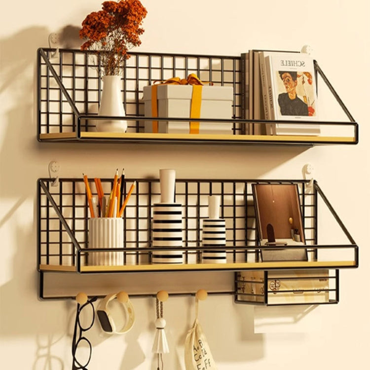 Household Large Non-Punching Organizer Wall Hanging Shelf, Style: Black Wooden Ball With Tissue Box