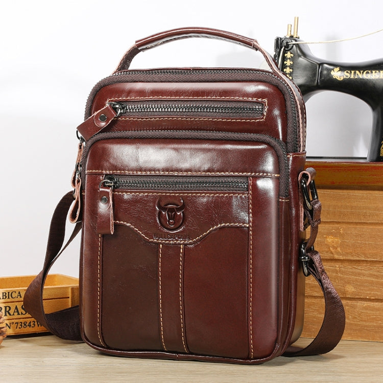 BULL CAPTAIN 0400 Large-Capacity First-Layer Cowhide Retro Single-Shoulder Crossbody Bag