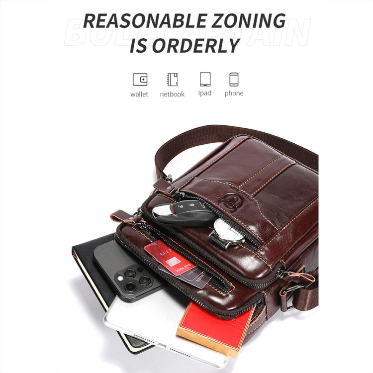 BULL CAPTAIN 0400 Large-Capacity First-Layer Cowhide Retro Single-Shoulder Crossbody Bag