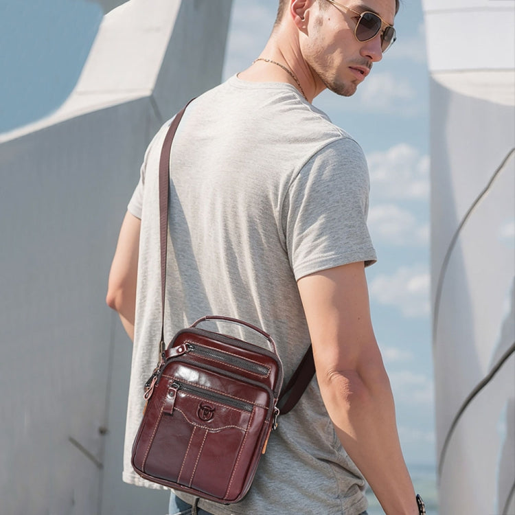 BULL CAPTAIN 0400 Large-Capacity First-Layer Cowhide Retro Single-Shoulder Crossbody Bag
