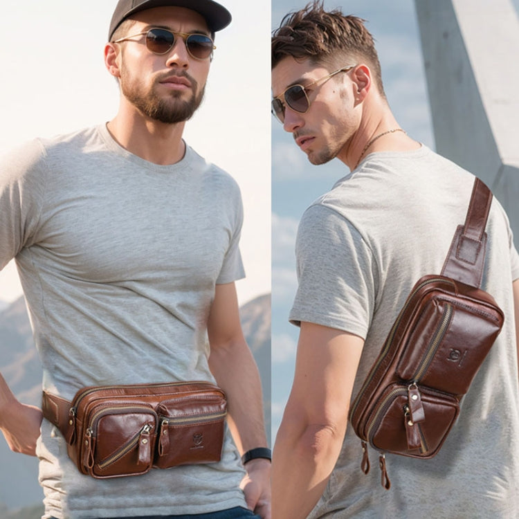 BULL CAPTAIN 082 Large-Capacity First-Layer Cowhide Retro Single-Shoulder Crossbody Bag