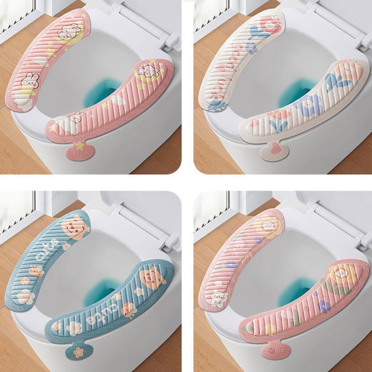 EVA Adhesive Toilet Pad Four Seasons Universal Cartoon Cute Waterproof Toilet Sticker, Style: Gray Sunflower