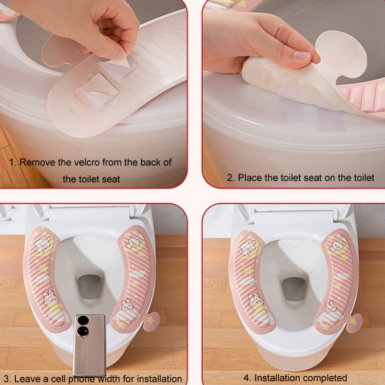 EVA Adhesive Toilet Pad Four Seasons Universal Cartoon Cute Waterproof Toilet Sticker, Style: Gray Sunflower