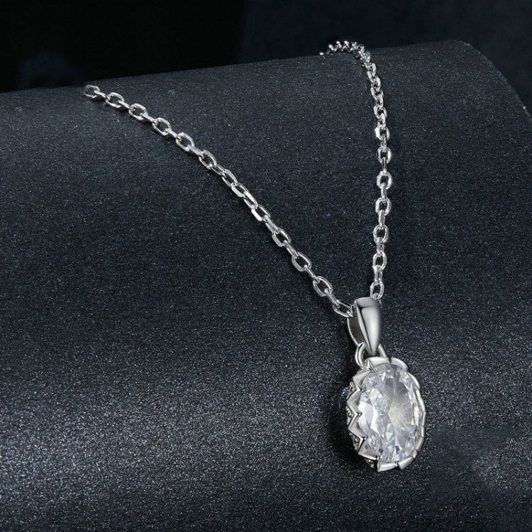 S925 Sterling Silver Platinum-plated Teardrop-shaped Moissanite Necklace - MSN035