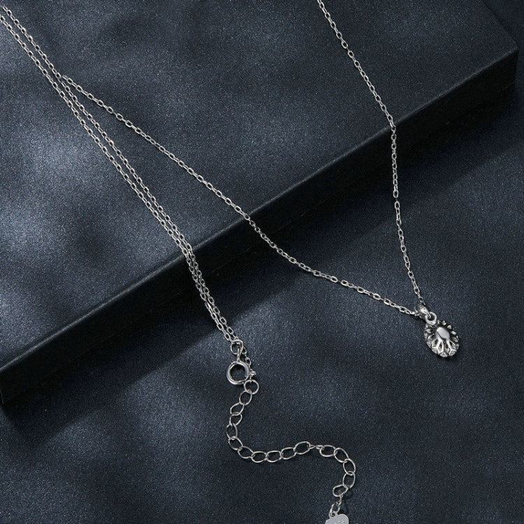 S925 Sterling Silver Platinum-plated Teardrop-shaped Moissanite Necklace - MSN035