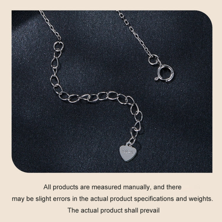 S925 Sterling Silver Platinum-plated Teardrop-shaped Moissanite Necklace - MSN035