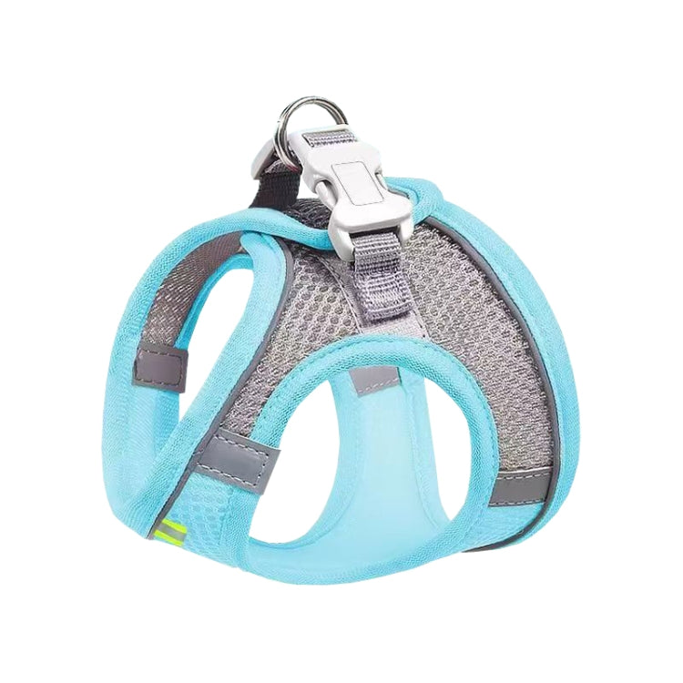 Undershirt Style Pet Chest Harness Summer Breathable Reflective Dog Leash, Style: Single Blue