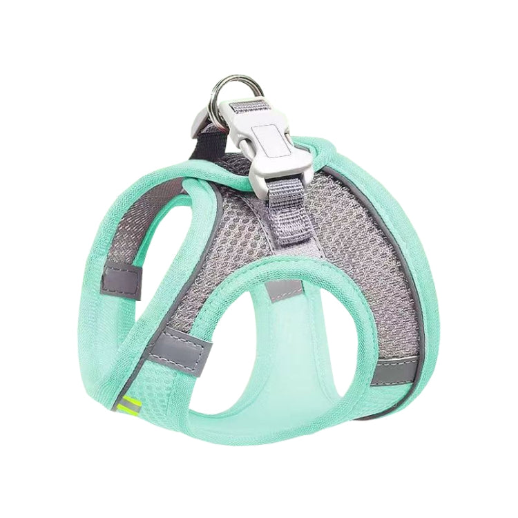 Undershirt Style Pet Chest Harness Summer Breathable Reflective Dog Leash, Style: Single Green