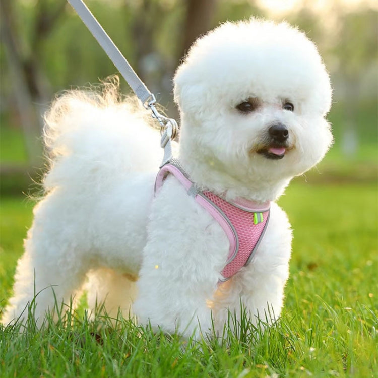 Undershirt Style Pet Chest Harness Summer Breathable Reflective Dog Leash, Style: Single Blue