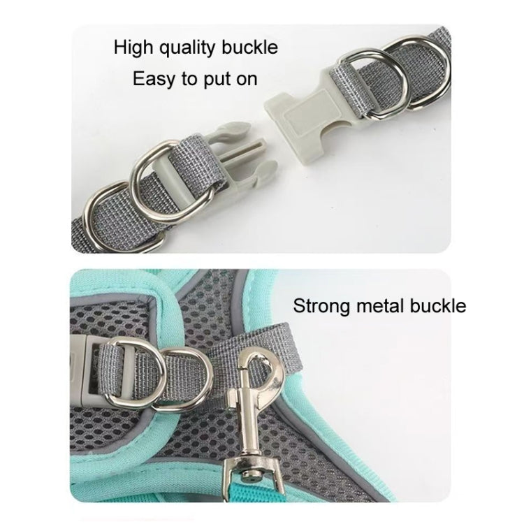 Undershirt Style Pet Chest Harness Summer Breathable Reflective Dog Leash, Style: Single Blue